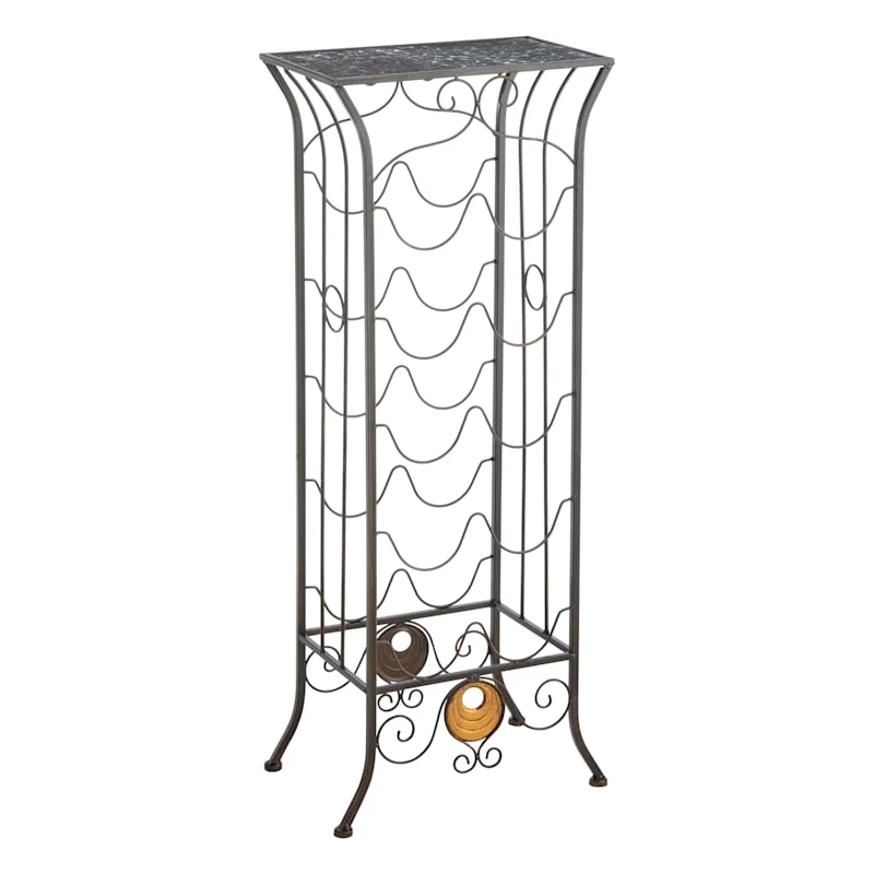 10-Bottle Wine Rack, Black 1 10-Bottle Wine Rack, Black