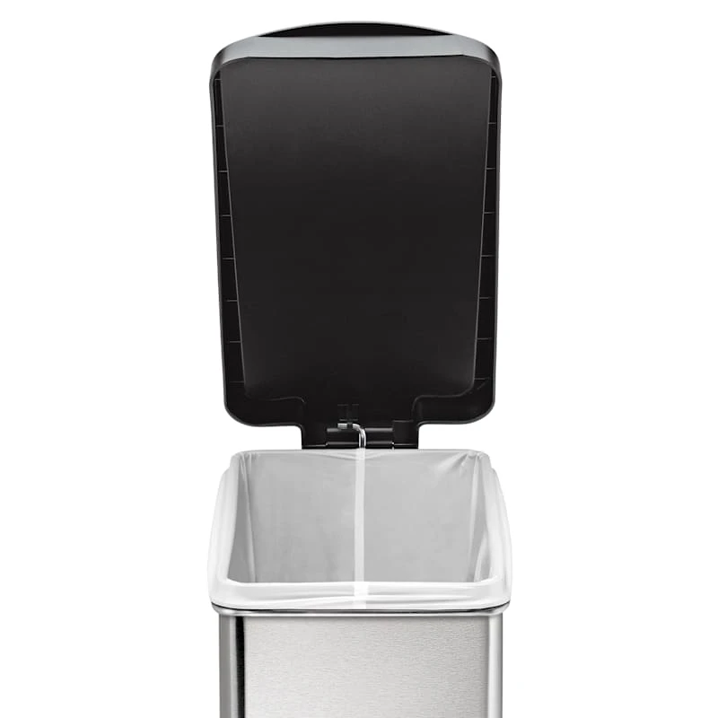 10L (2.6 Gal) Profile Step Can Brushed Stainless Steel With Black Plastic Lid 6 10L (2.6 Gal) Profile Step Can Brushed Stainless Steel With Black Plastic Lid - Image 6