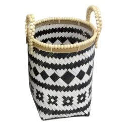 11.4X11.4 BAMBOO BSKT W/BEAD H