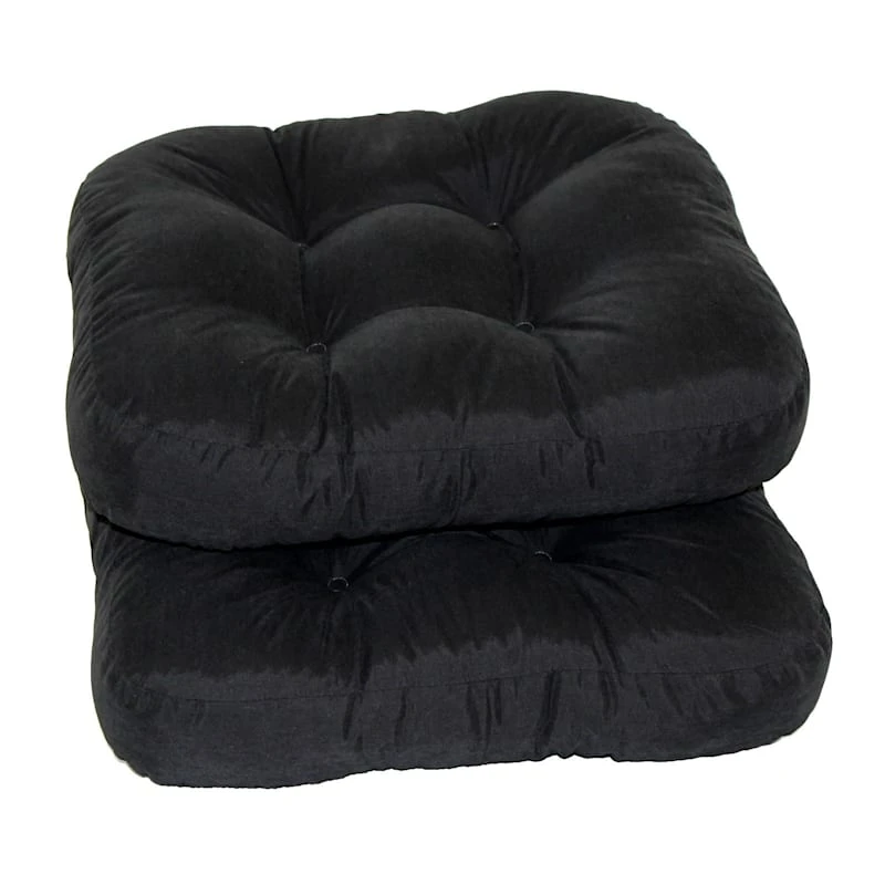 2-Pack Black Microsuede Chair Pads 1 2-Pack Black Microsuede Chair Pads