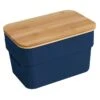 2-Pack Navy 3.5L Storage Bin With Bamboo Lid, Small