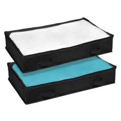 2-Pack Under The Bed Chest Organizer, Black