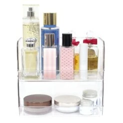 2-Piece Clear Stackable Storage Bin, Small -Furniture Store 2 piece clear stackable storage bin small 2