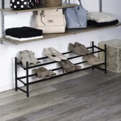 2-Tier Standing Shoe Rack, Mount Black -Furniture Store 2 tier standing shoe rack mount black 2