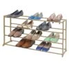 20-Pair Standing Shoe Rack, Gold