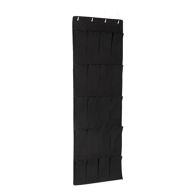 20-Pocket Over The Door Shoe Organizer, Black 1 20-Pocket Over The Door Shoe Organizer, Black