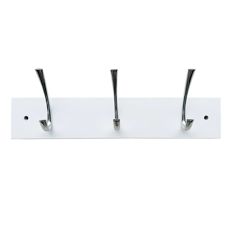 3-Hook White Modern Wall Hanger 1 3-Hook White Modern Wall Hanger