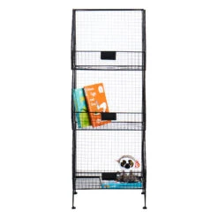 3-Tier Black Metal Mesh Shelf -Furniture Store 3 tier black metal mesh shelf 2