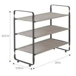 3-Tier Heavy Duty Shoe Rack, Grey -Furniture Store 3 tier heavy duty shoe rack grey 4
