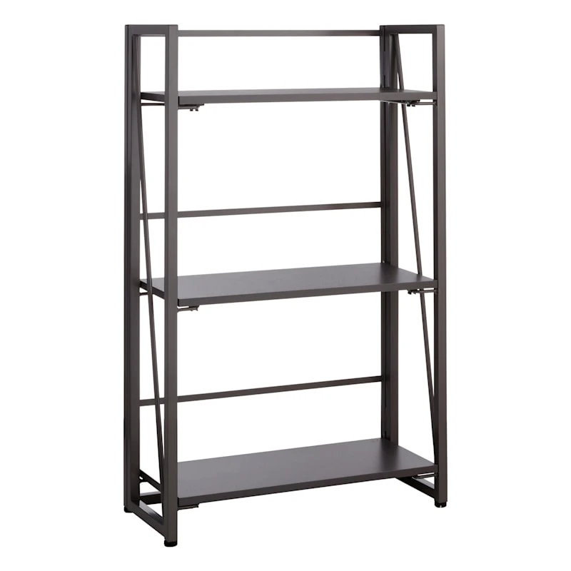 3-Tier Vienna Folding Bookshelf, Grey 1 3-Tier Vienna Folding Bookshelf, Grey