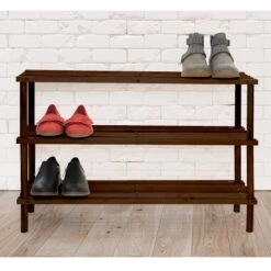 3-Tier Wood Shoe Rack Espresso -Furniture Store 3 tier wood shoe rack espresso 2