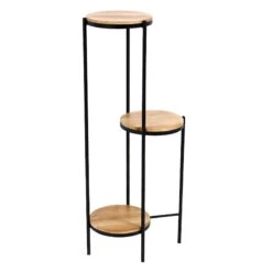 31.7in 3 Tier Wood Metal Stand