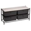 4-Drawer Jami Rack With Brown Wooden Top