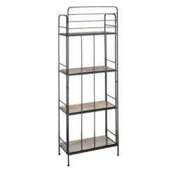 4-Tier Black Metal Baker Rack With Folding Wood Top Shelves 8 4-Tier Black Metal Baker Rack With Folding Wood Top Shelves -Furniture Store 4 tier black metal baker rack with folding wood top shelves 2