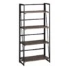 4-Tier Dakota Black & Brown Industrial Modern Bookshelf, 49"