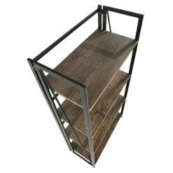 4-Tier Dakota Black & Brown Industrial Modern Bookshelf, 49" -Furniture Store 4 tier dakota black brown industrial modern bookshelf 49 4