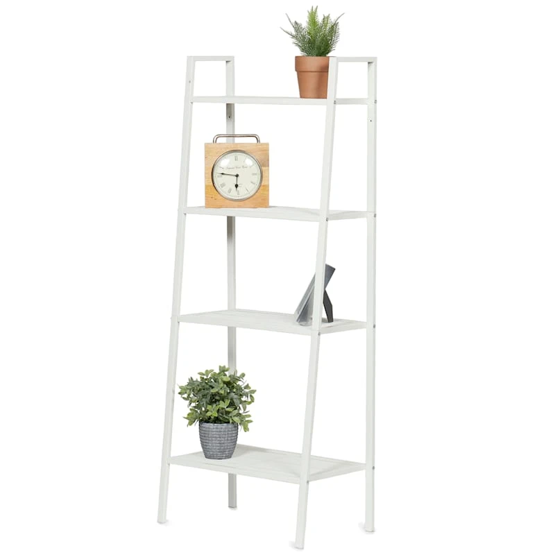 4-Tier Metal Rack, White 2 4-Tier Metal Rack, White - Image 2