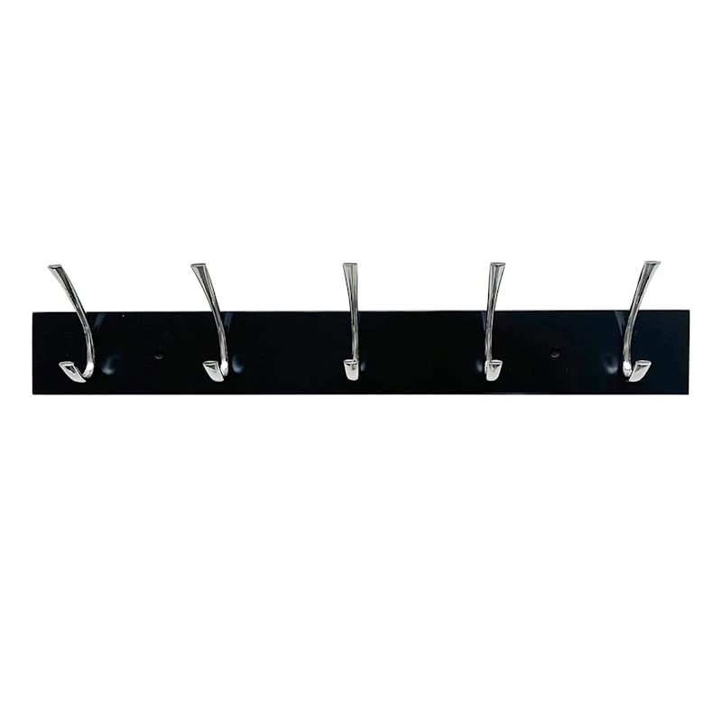 5-Hook Modern Wall Hanger, Espresso 1 5-Hook Modern Wall Hanger, Espresso