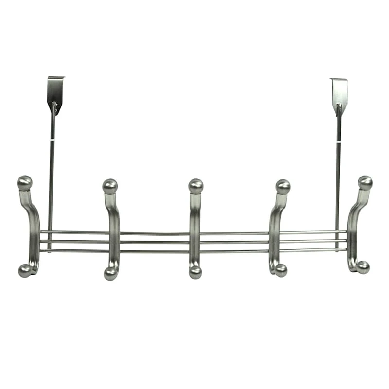5-Hook Over The Door Hanger, Nickel 1 5-Hook Over The Door Hanger, Nickel