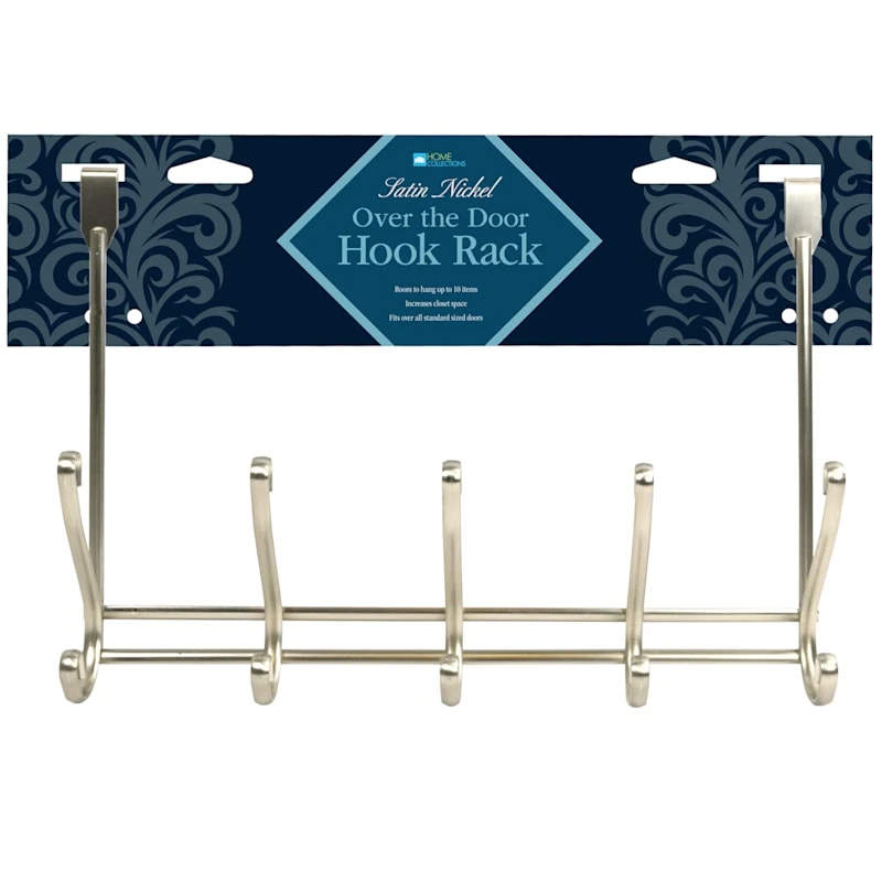5-Hook Over The Door Hanger, Nickel 2 5-Hook Over The Door Hanger, Nickel - Image 2