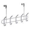 5-Hook Over The Door Hanger, Silver