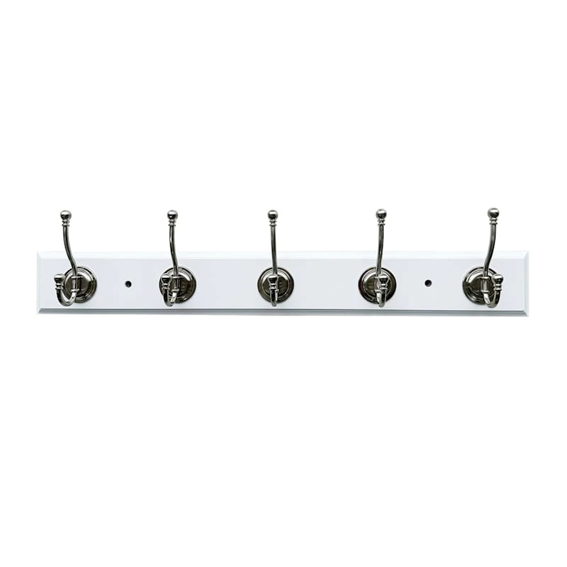 5-Hook Round Wall Hook, White 1 5-Hook Round Wall Hook, White