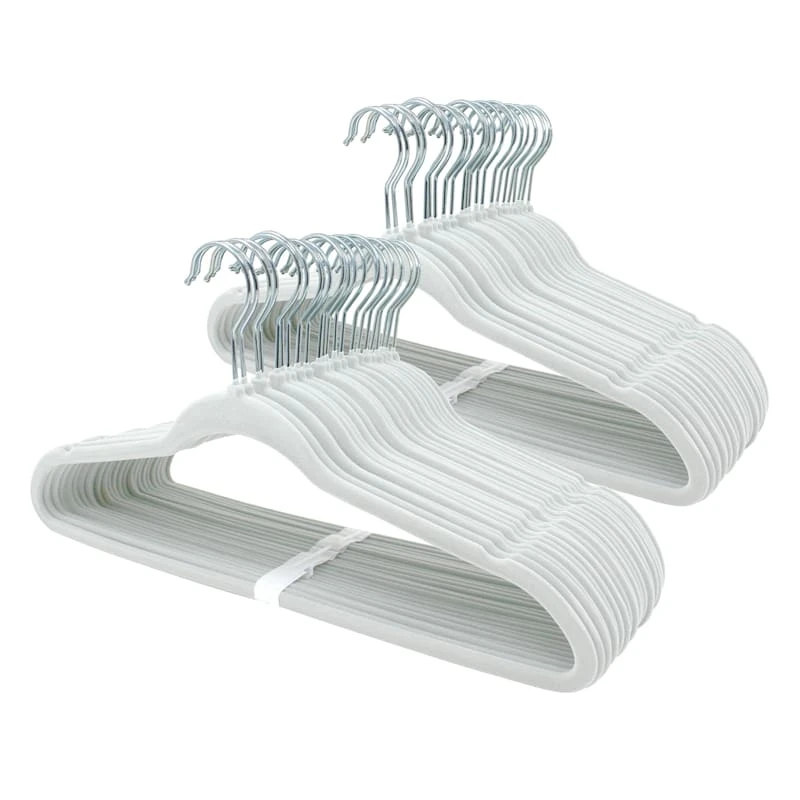 50-Pack Velvet Hanger, White 1 50-Pack Velvet Hanger, White