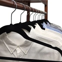50-Pack Velvet Suit Hangers, Black -Furniture Store 50 pack velvet suit hangers black 4