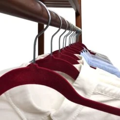 50-Pack Velvet Suit Hangers, Fuchsia -Furniture Store 50 pack velvet suit hangers fuchsia 4