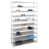 50-Pair Black Metal Shoe Rack