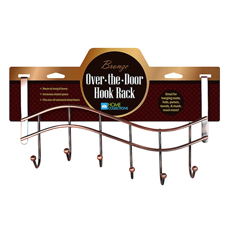 6-Hook Over The Door Hanger, Bronze 1 6-Hook Over The Door Hanger, Bronze