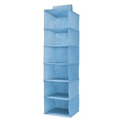 6-Shelf Hanging Sweater Organizer, Blue