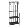 61in. Brown Decorative Arch Metal Rack With Folding Wood Top Shelves