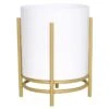 7.7in Metal Planter Stand White
