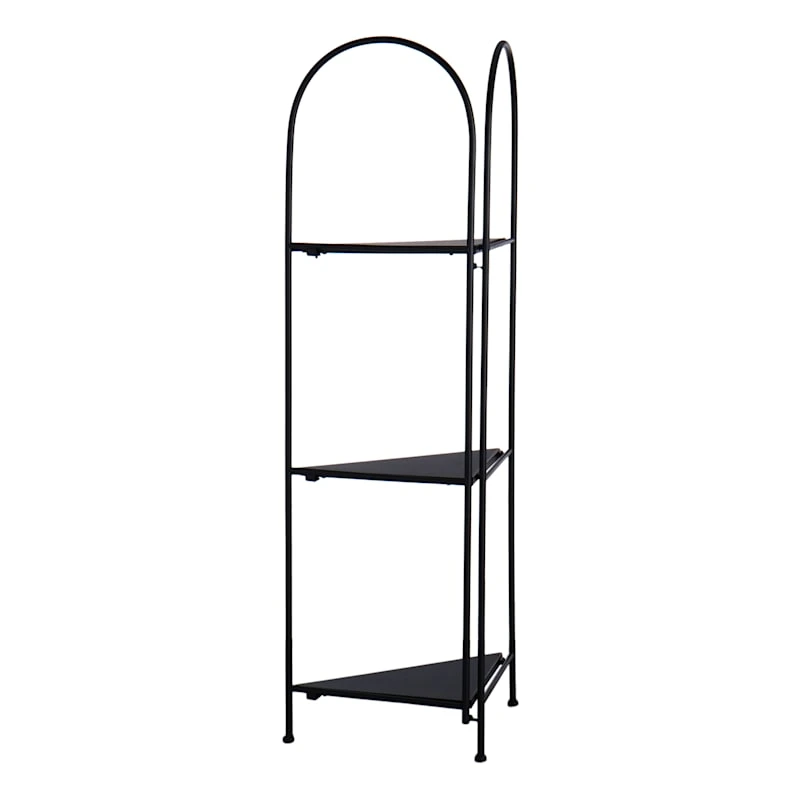 Alice Folding Corner Shelf, Black 2 Alice Folding Corner Shelf, Black - Image 2