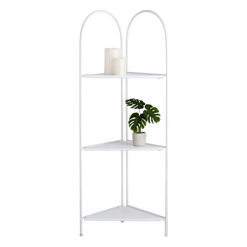 Alice Folding Corner Shelf, White 3 Alice Folding Corner Shelf, White - Image 3
