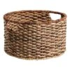 Bacburi Round Woven Abaca Storage Basket, Small