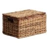 Bacburi Woven Abaca Storage Basket With Lid, Medium