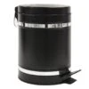 Bandit Black & Chrome Metal Round Step Can With Removable Liner, 5l