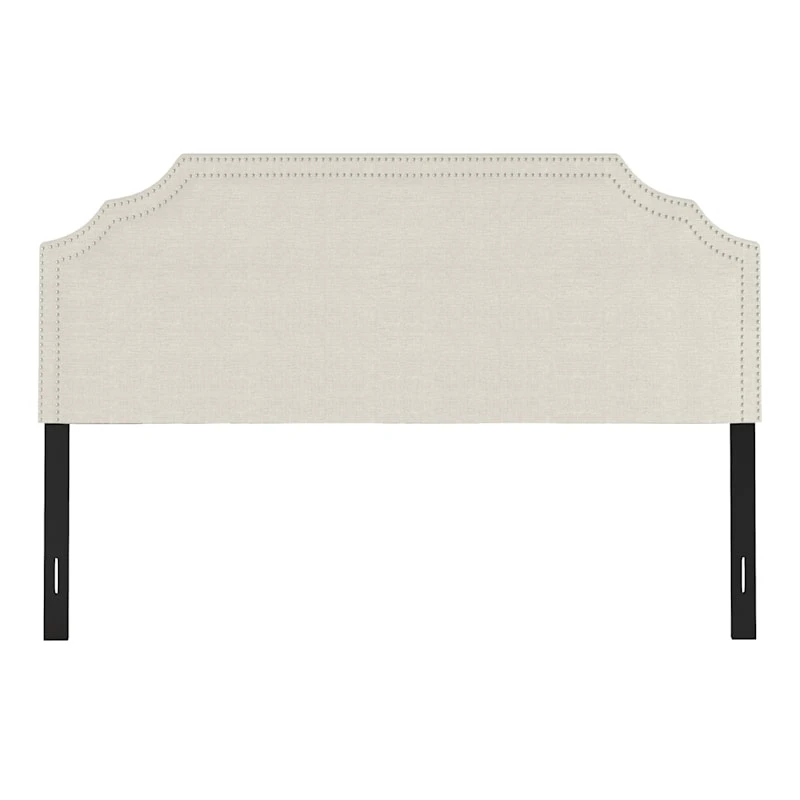 Belize Cream Nail Head Trim King Headboard 2 Belize Cream Nail Head Trim King Headboard - Image 2