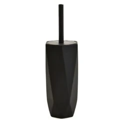 Belle Ceramic Toilet Bowl Brush, Matte Black & Chrome