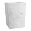 Belle Grey & White Marbled Wastebasket, 10"