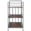 Black 3 Tier Metal Baker Rack With Folding Wood Top Shelves