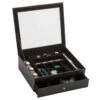 Black Jewelry Organizer With Clear Lid & Drawer