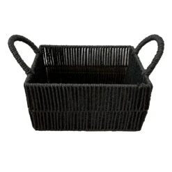 Black Paper Storage Basket, Medium
