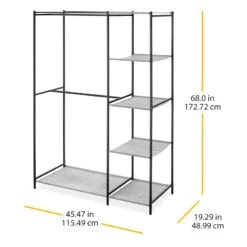 Black Steel Double Rod Closet, 68x45.5 7 Black Steel Double Rod Closet, 68x45.5 -Furniture Store black steel double rod closet 68x45.5 3