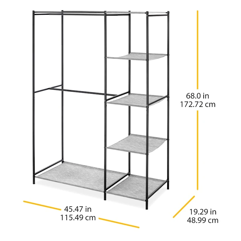 Black Steel Double Rod Closet, 68x45.5 4 Black Steel Double Rod Closet, 68x45.5 - Image 4