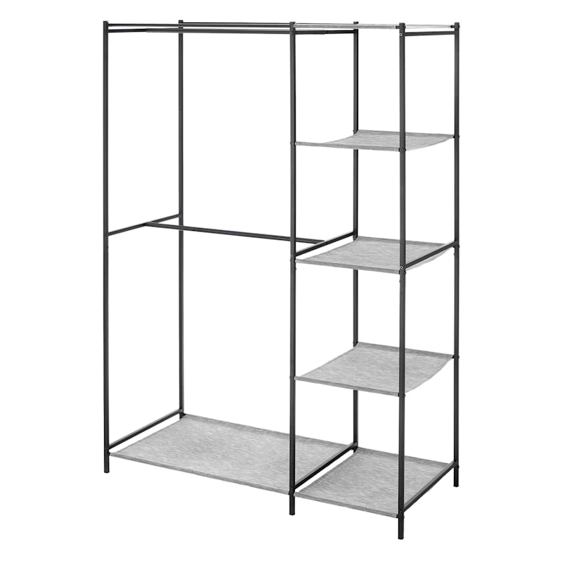 Black Steel Double Rod Closet, 68x45.5 1 Black Steel Double Rod Closet, 68x45.5