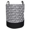 Black & White Triangle Print Laundry Hamper, Medium