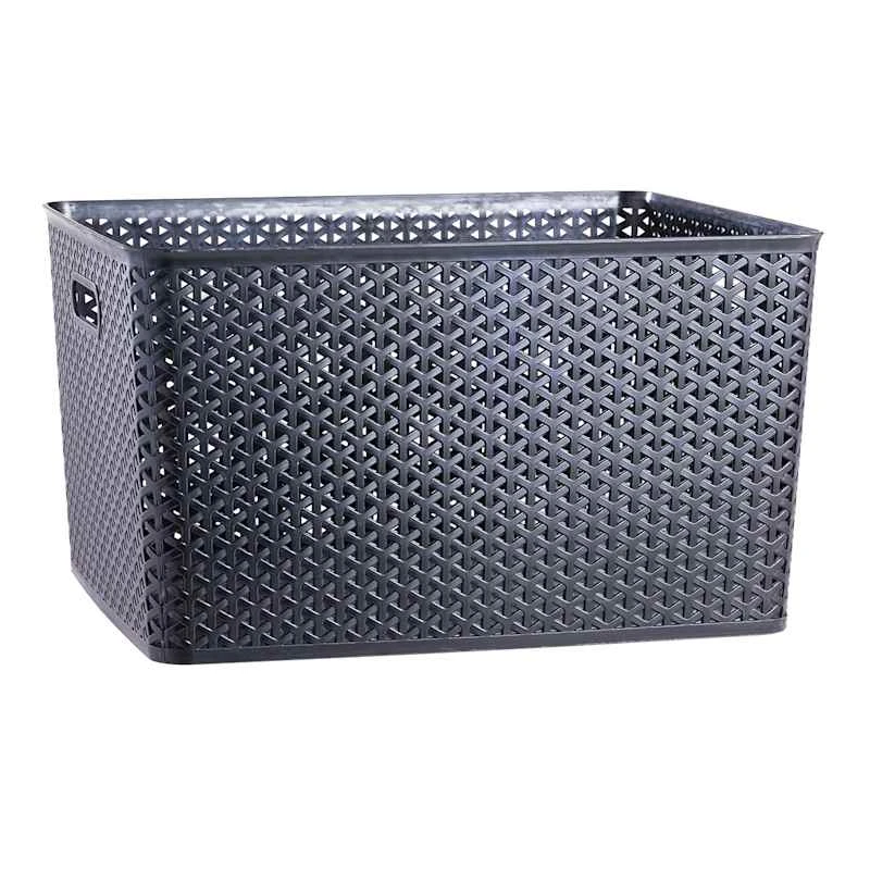 Black Y-Weave Plastic Storage Basket, Extra Large 1 Black Y-Weave Plastic Storage Basket, Extra Large